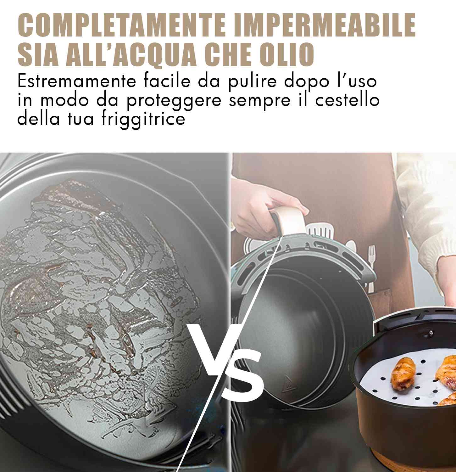 100 fogli Carta Forno per Friggitrice Rotondi ad Aria 100 Pezzi, Usa e Getta foto 5
